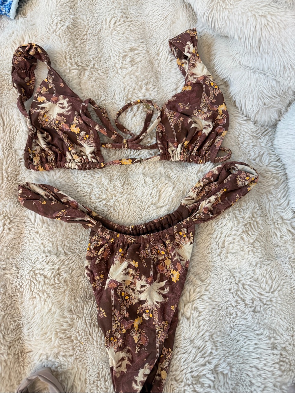 Bydee Cyprus Brown Tropical Bikini Set M